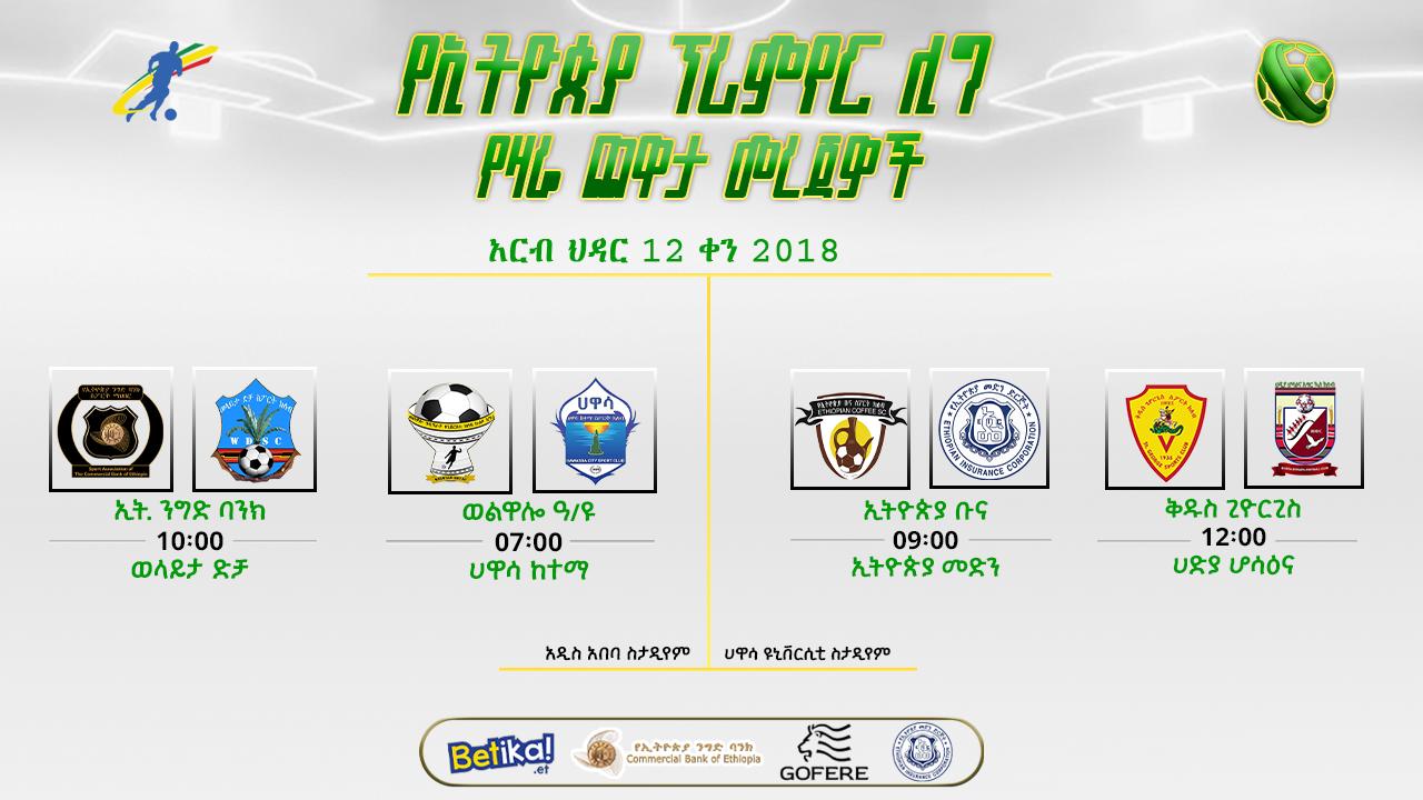 ቅድመ ጨዋታ መረጃዎች| የሲቢኢ የኢትዮጵያ ፕሪሚየር የስድስተኛ ሳምንት ሁለተኛ ቀን ጨዋታዎች ዛሬም ቀጥለው ይካሄዳሉ