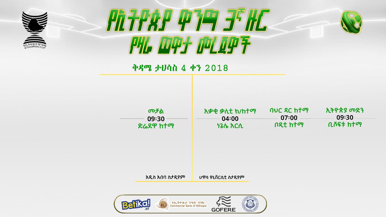 የኢትዮጵያ ዋንጫ መረጃዎች | የሦስተኛ ዙር የመጀመሪያ ቀን ጨዋታዎች