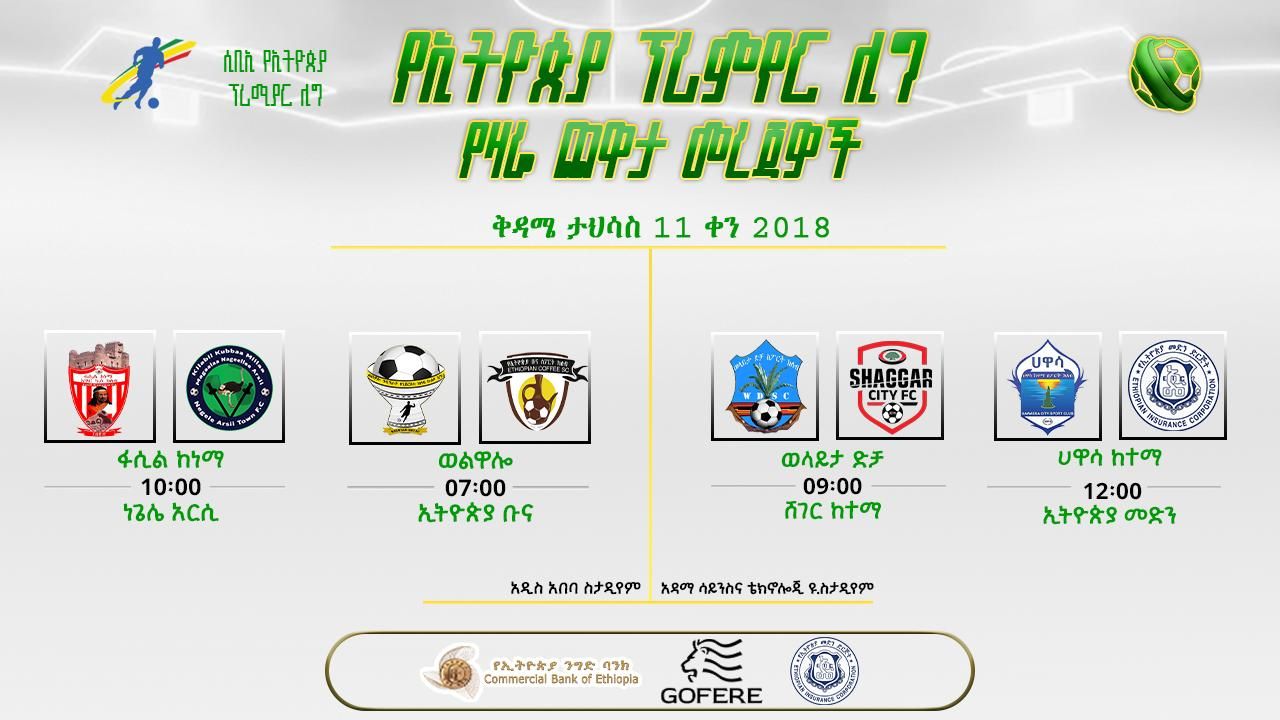 ቅድመ ጨዋታ መረጃዎች| የ10ኛ ሳምንት ሁለተኛ ቀን ጨዋታዎች