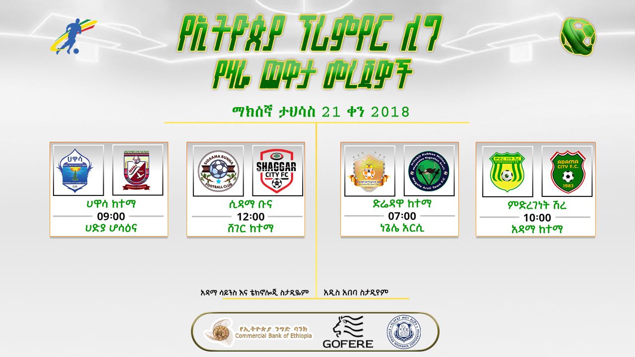 መረጃዎች| የ12ኛው ሳምንት የሁለተኛ ቀን ጨዋታዎች