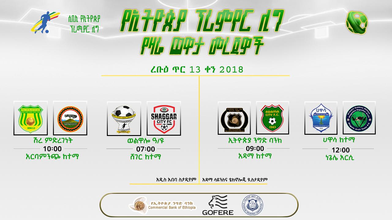 ቅድመ ጨዋታ መረጃዎች | የ16ኛ ሳምንት የሁለተኛ ቀን ጨዋታዎች