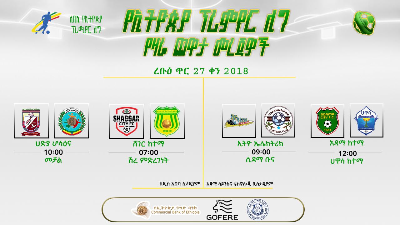 ቅድመ ጨዋታ መረጃዎች | የ19ኛ ሳምንት የመጀመሪያ ቀን ጨዋታዎች