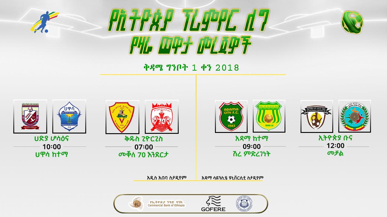 መረጃዎች| የ31ኛ ሳምንት የመጀመሪያ ቀን ጨዋታዎች